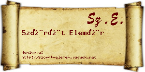 Szórát Elemér névjegykártya