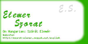 elemer szorat business card